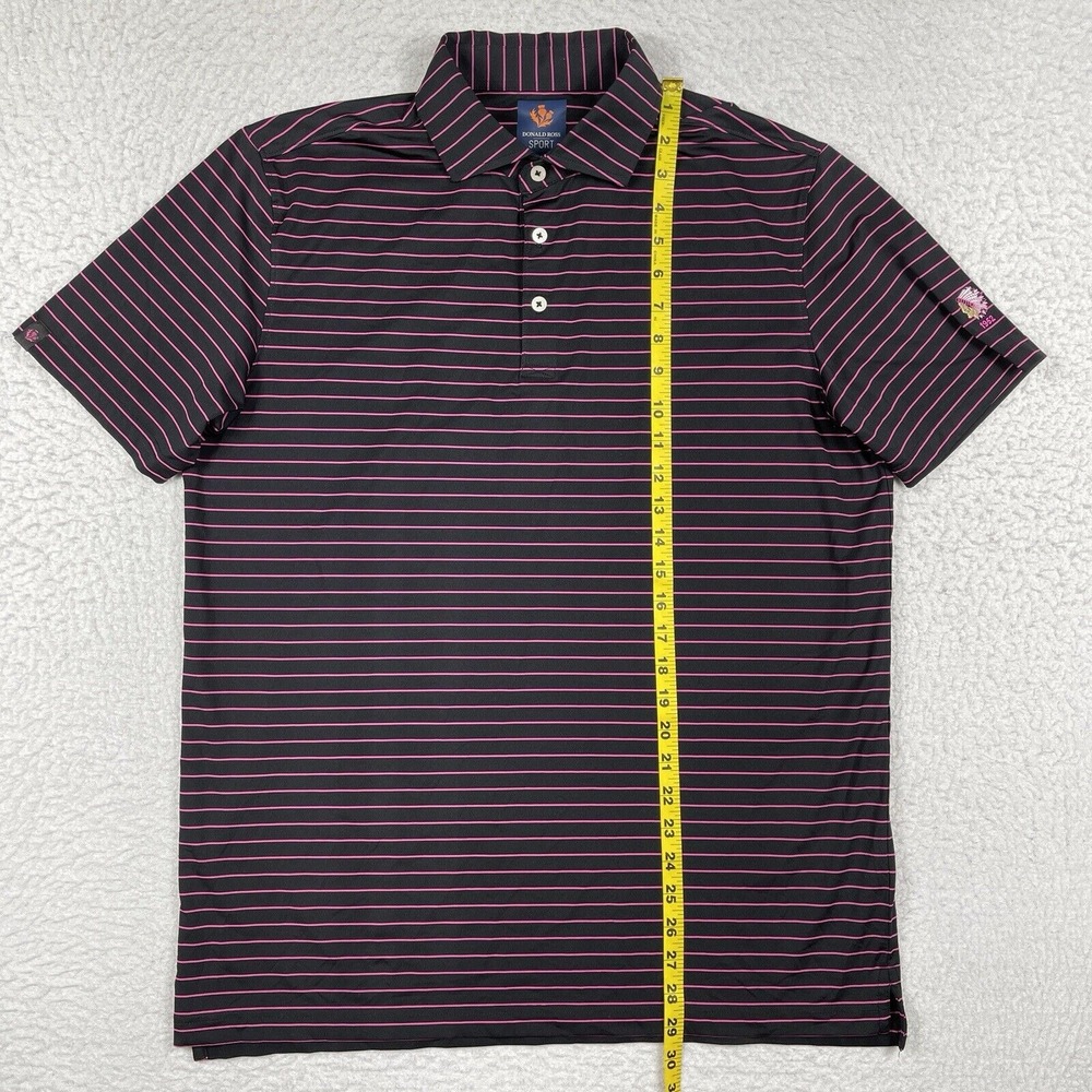 Donald Ross Polo Shirt Mens‎ Medium Black Pink Indian Valley Country Club Golfer - Picture 8 of 12